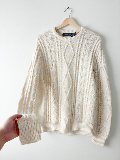 Vintage Cream Cableknit Sweater