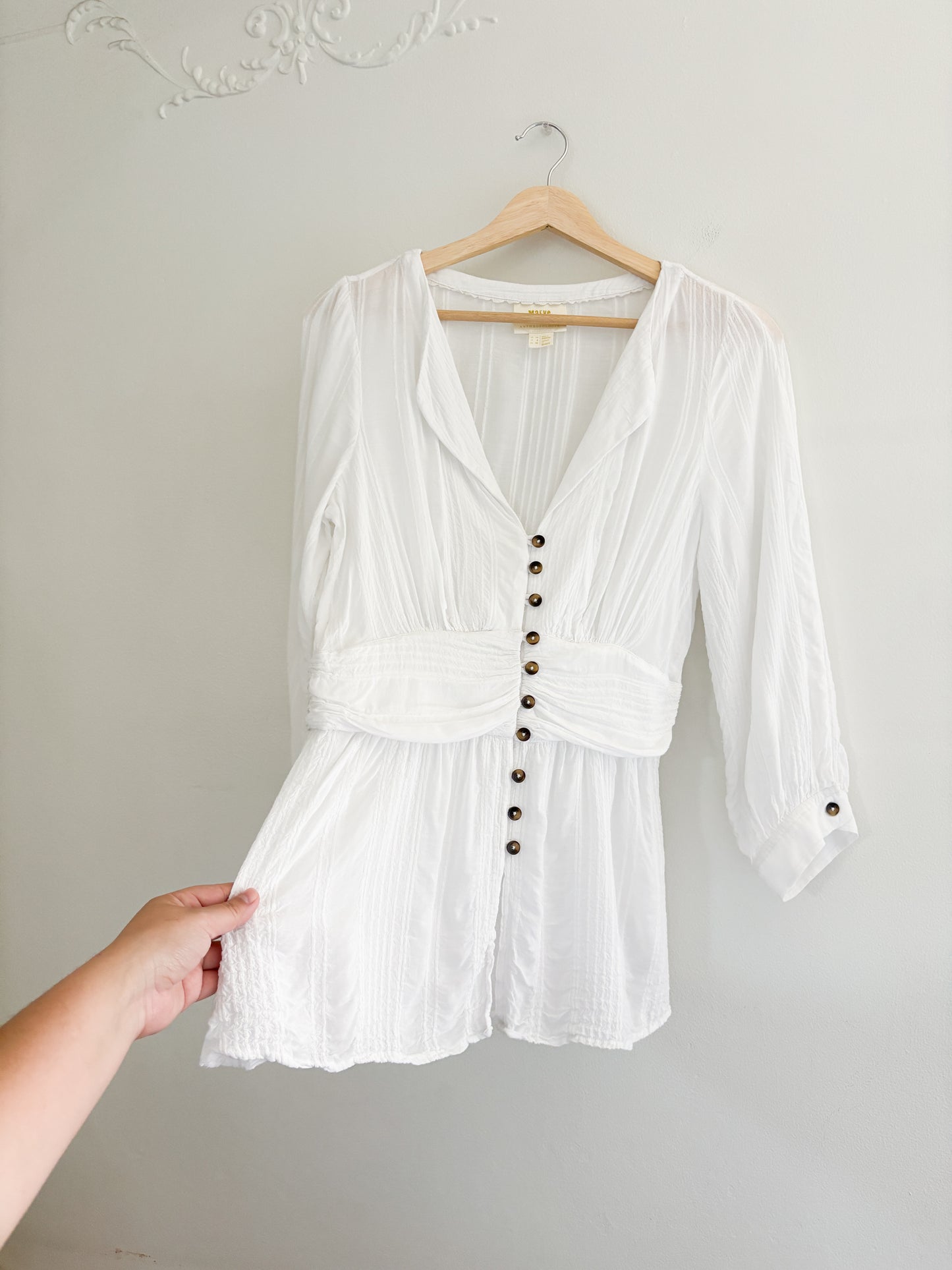 Anthropologie Maeve Isolode Waisted Blouse (S/M)