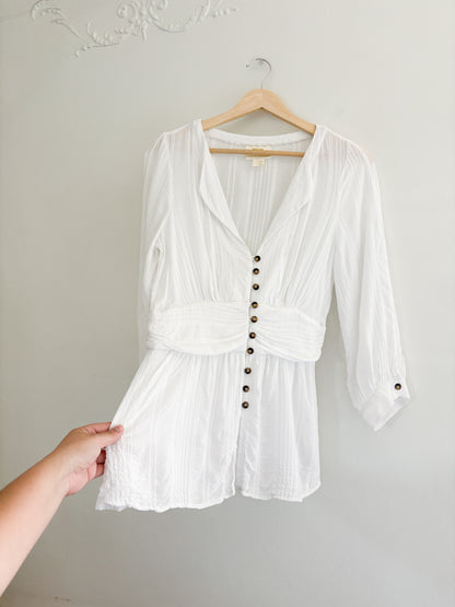 Anthropologie Maeve Isolode Waisted Blouse (S/M)