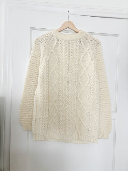Vintage Cable Knit Sweater (L)