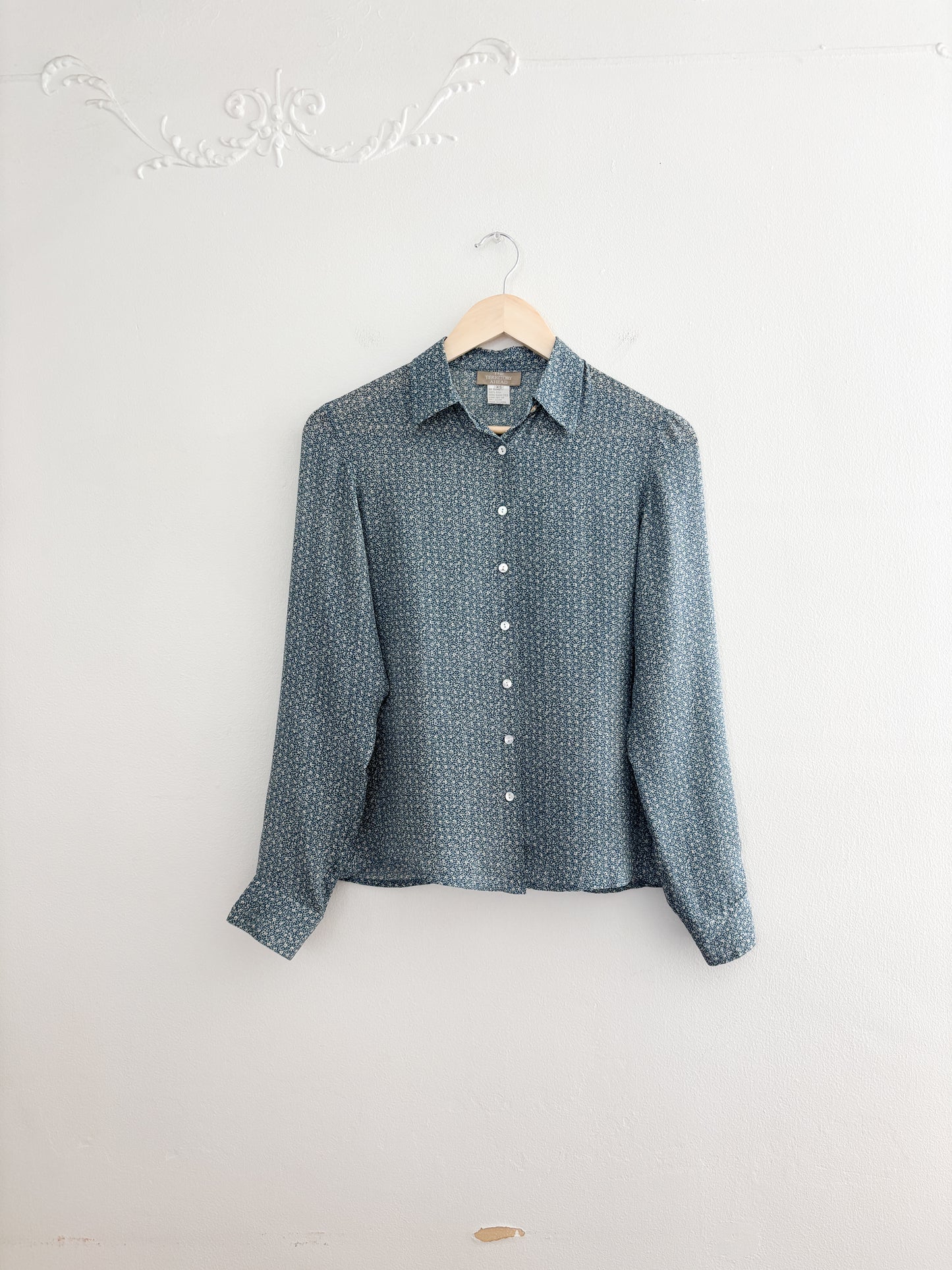 Vintage floral Silk button up (XS)