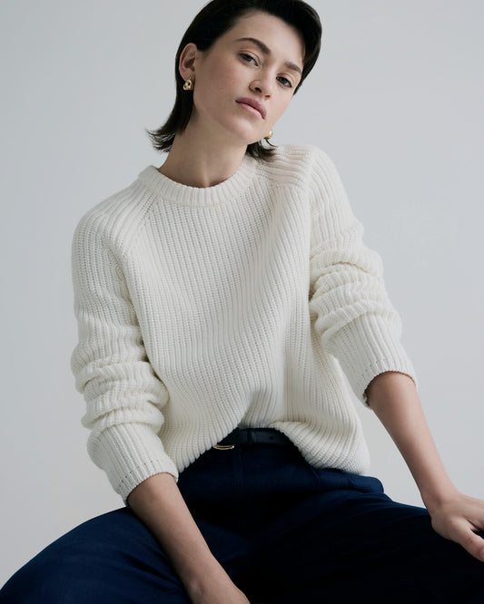 Quince fisherman knit sweater (S)