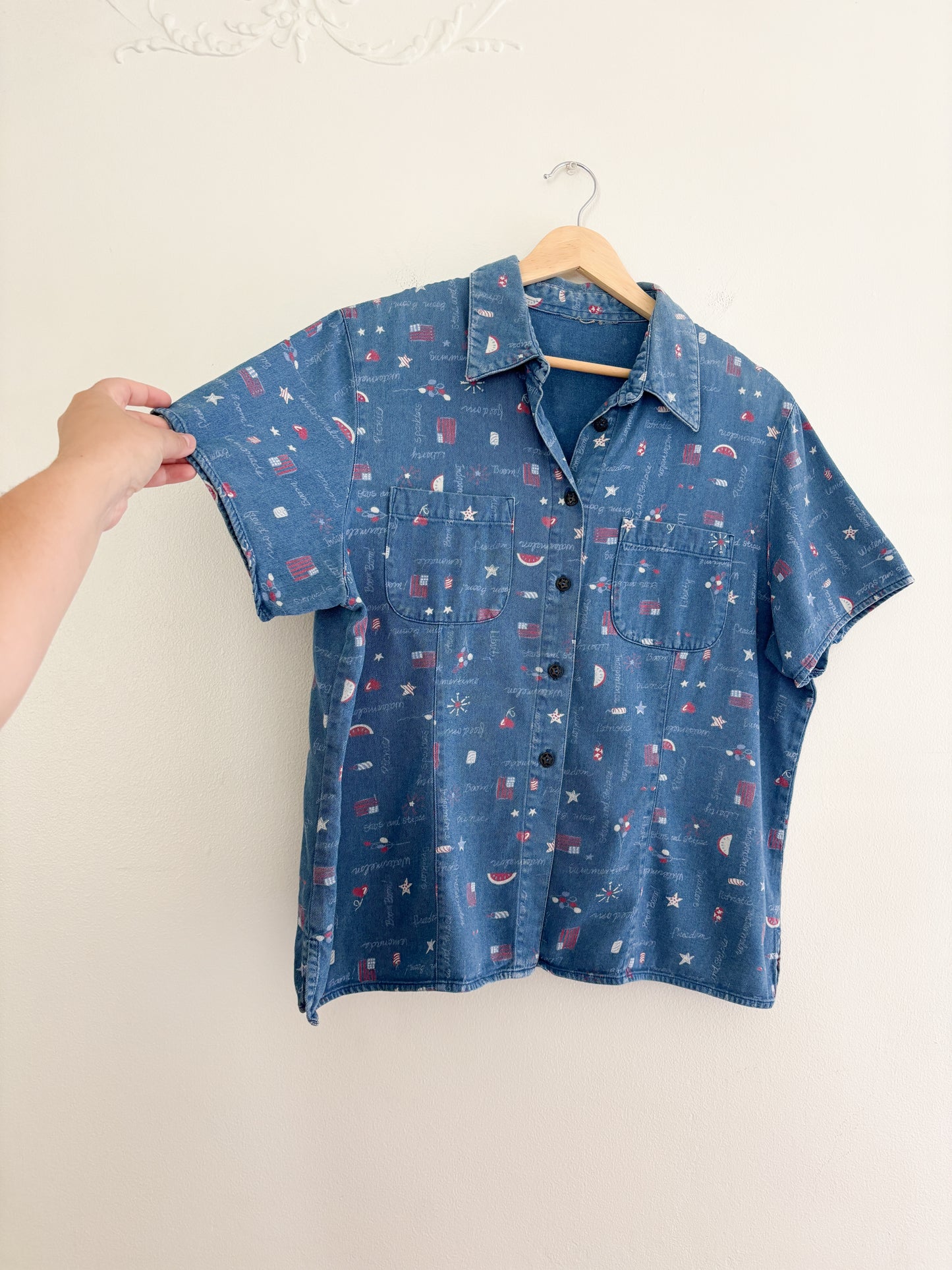 Vintage 4th of July Button Up