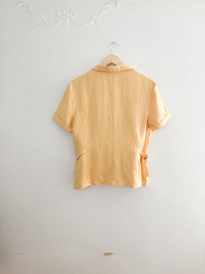 Vintage Yellow Button Up Top (M/L)