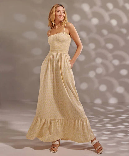 Pact Yellow Floral Maxi Dress