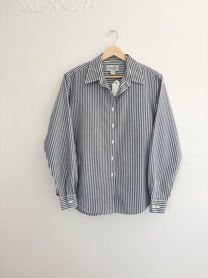 Vintage Lands End Striped Button Up (S/M)