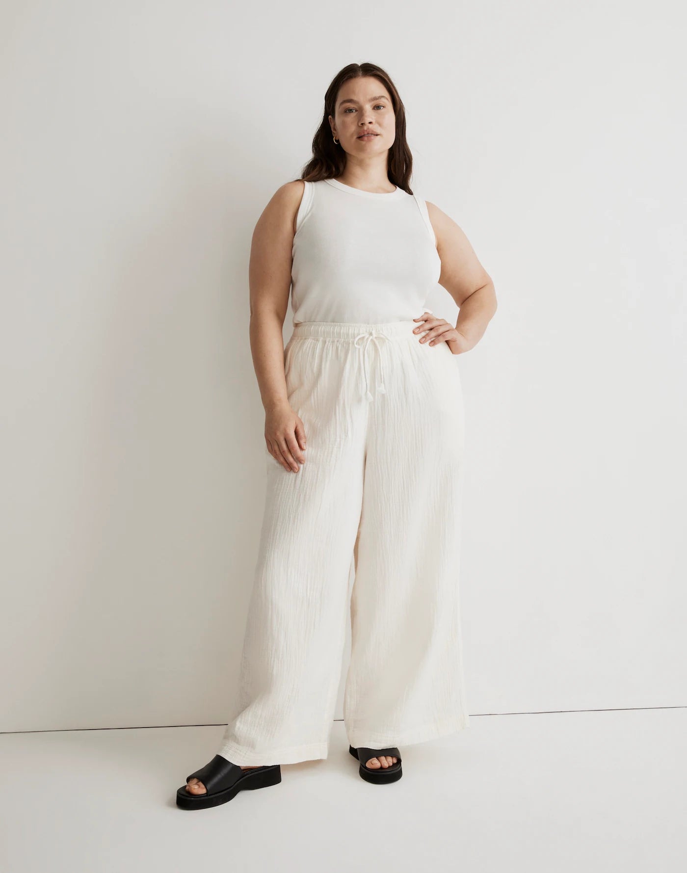 Madewell Gauze Wide Leg Pants (L)