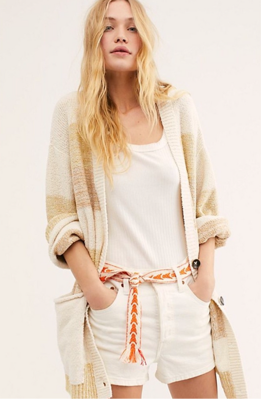 Free People Striped Cardigan (L)