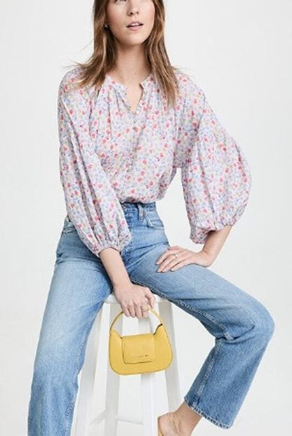 Something Navy Floral Blouse (S)