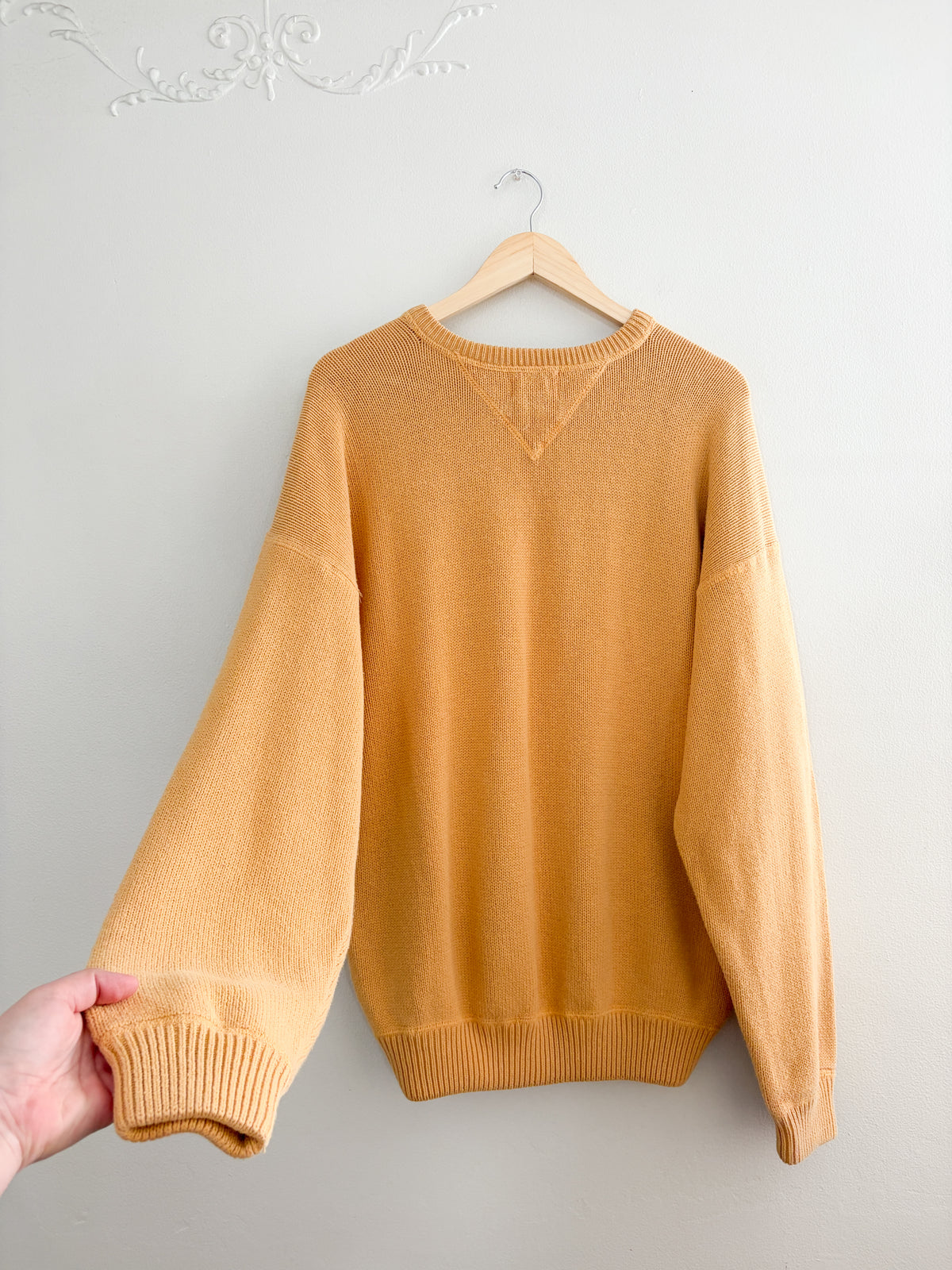 Vintage Mustard Yellow Cotton Knit (L)