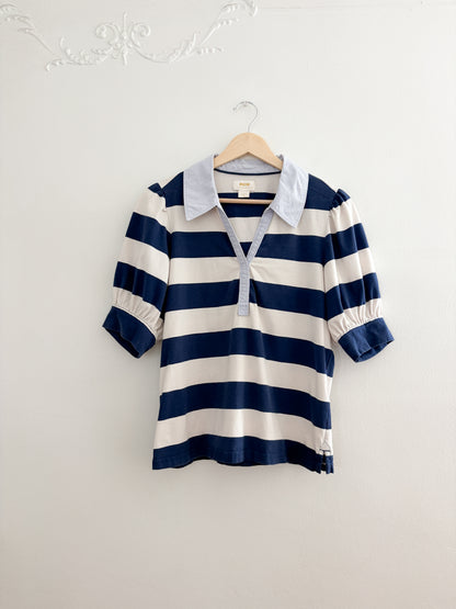 Maeve Striped Collared Top (L)