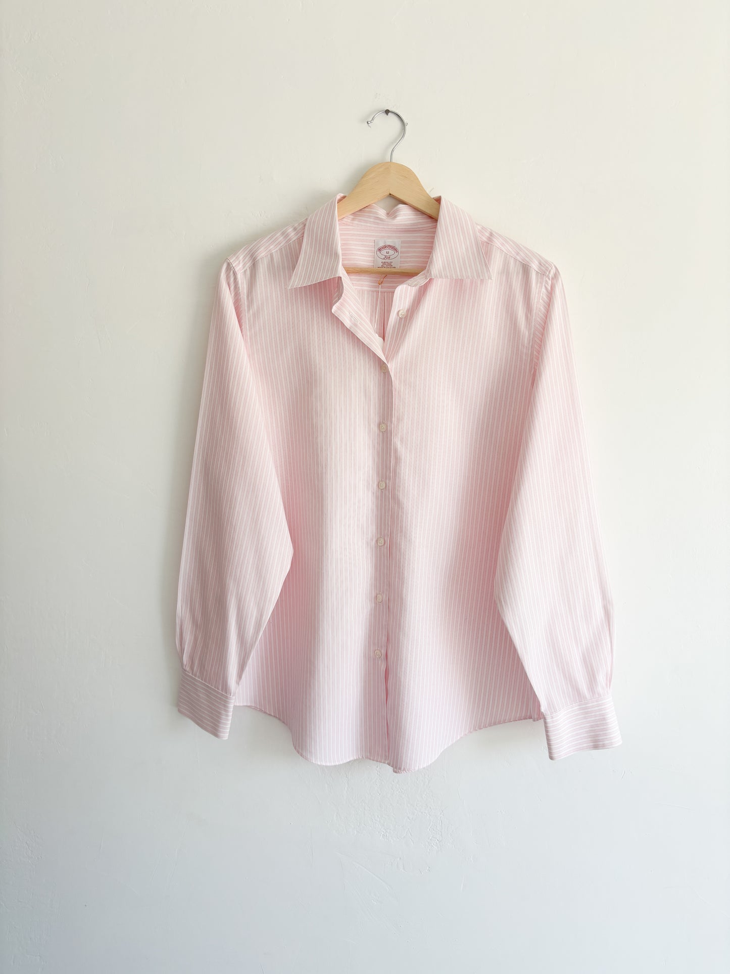 Vintage pink striped button down (M/L)