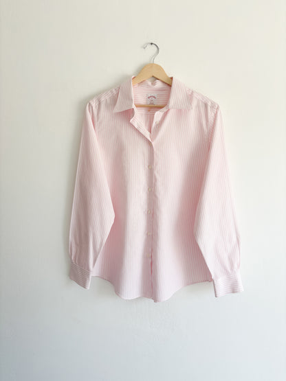 Vintage pink striped button down (M/L)