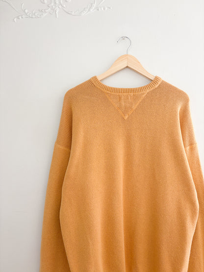 Vintage Mustard Yellow Cotton Knit (L)