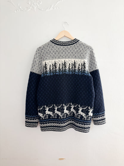 Vintage winter forest cardigan