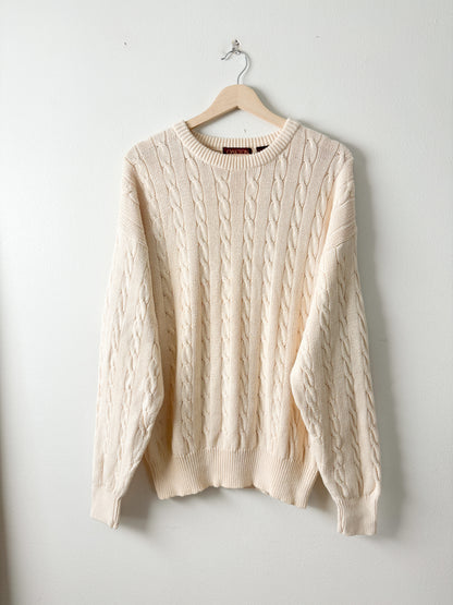 Vintage cream cable knit sweater