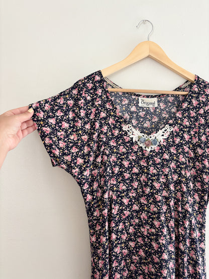 Vintage Floral Dress (M/L)