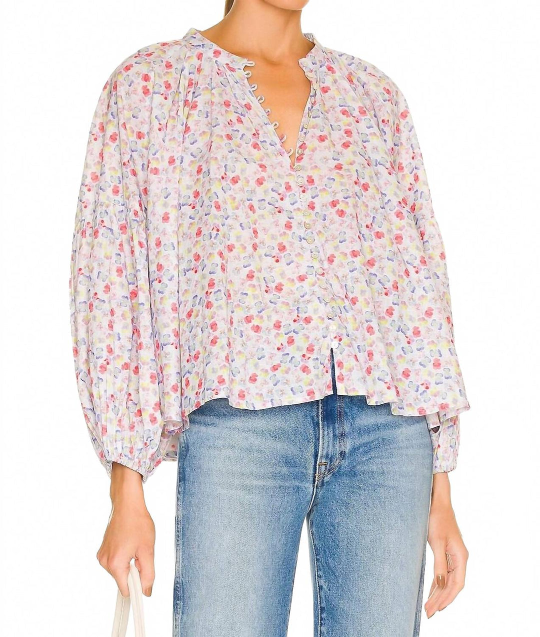 Something Navy Floral Blouse (S)