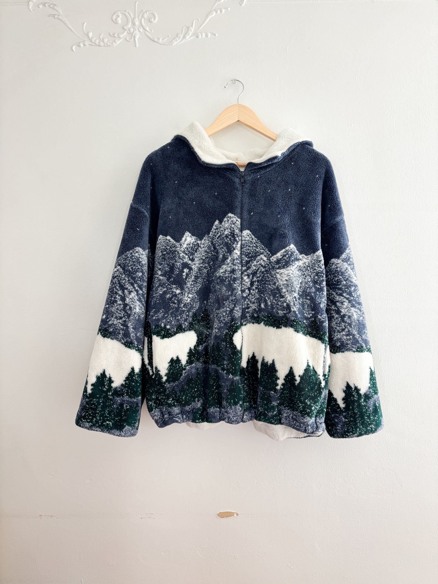 Vintage Winter Mountain Fleece Jacket