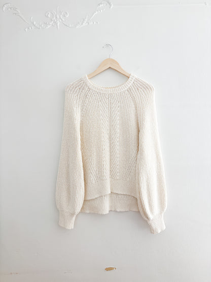 Madewell Cream Balloon Sleeve Sweater (L)