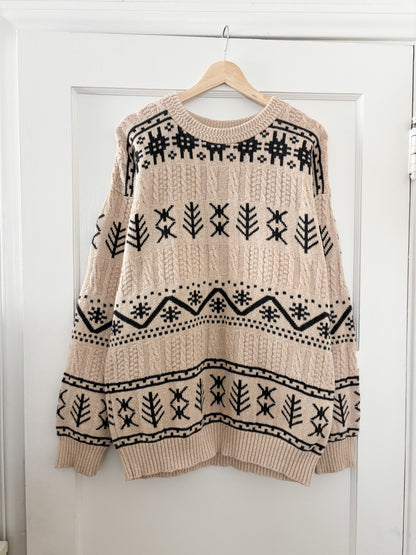Vintage Patterned Sweater (L/XL)