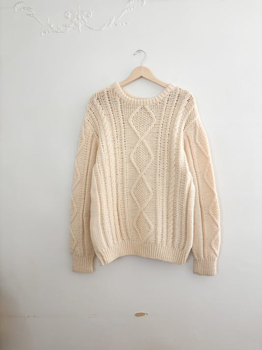 Handknit Cable Knit Sweater