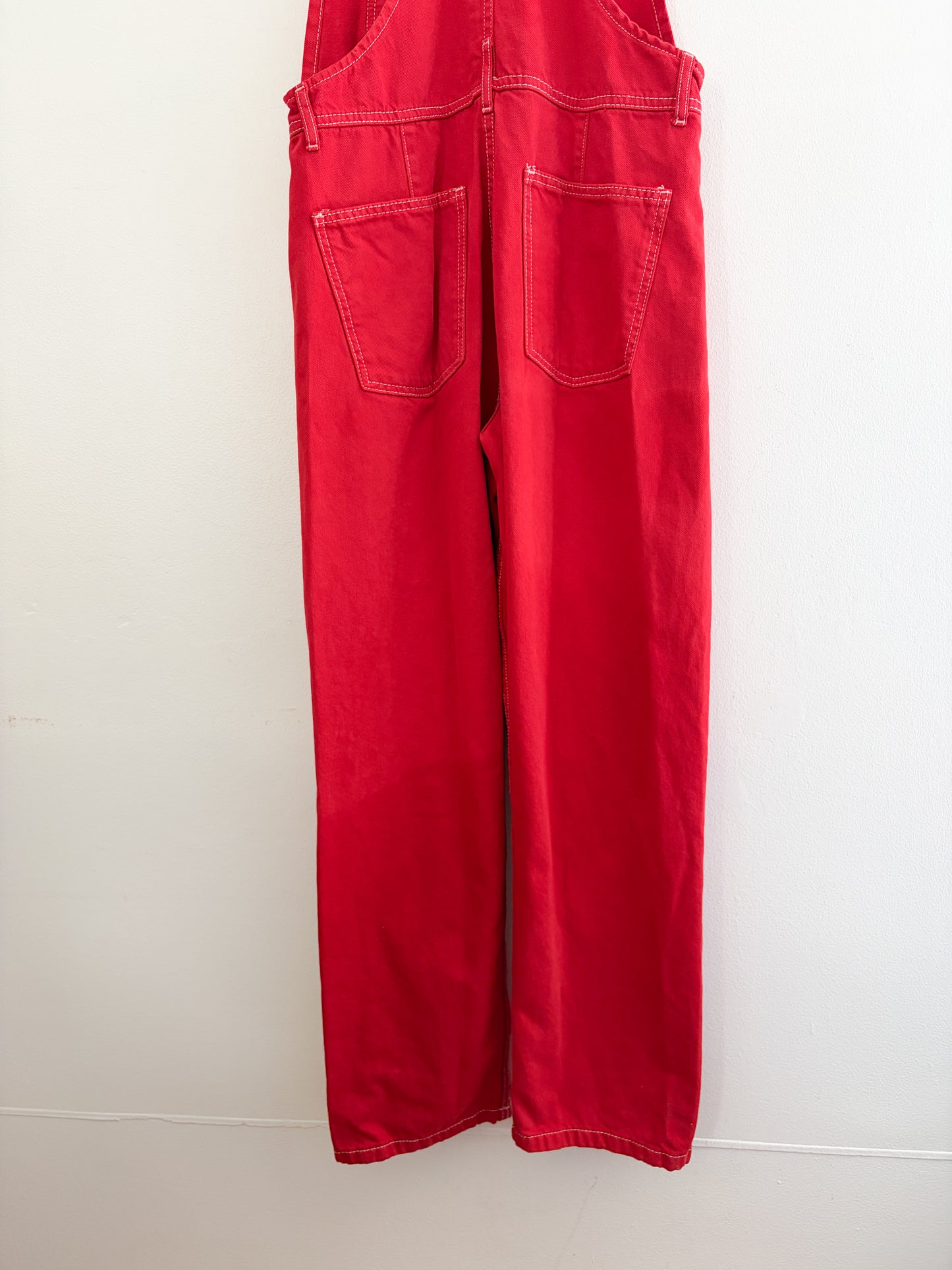 Free People Red Ziggy Overalls (S)