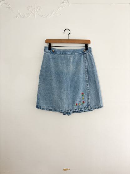 Vintage Cherokee Floral Embroidered Skort
