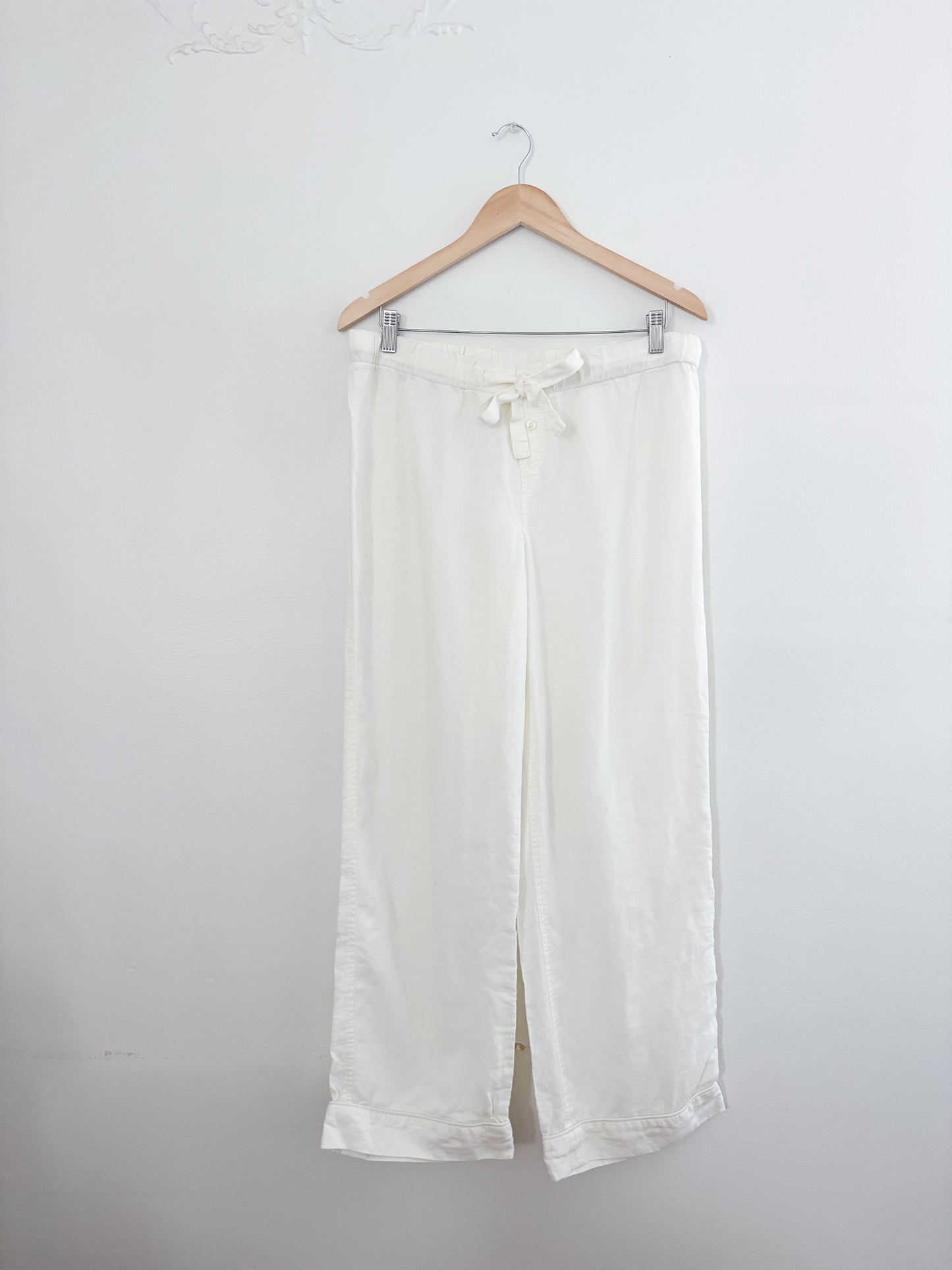 RH Linen Cream Easy Pants (L)