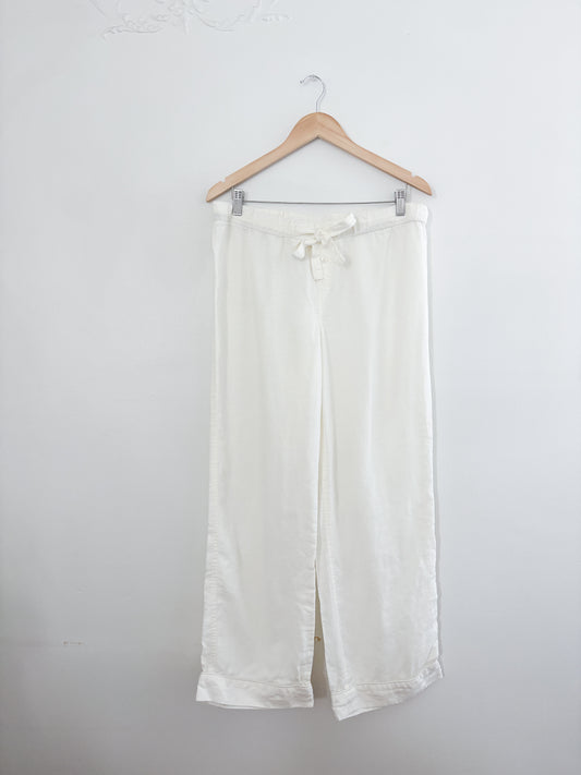 RH Linen Cream Easy Pants (L)