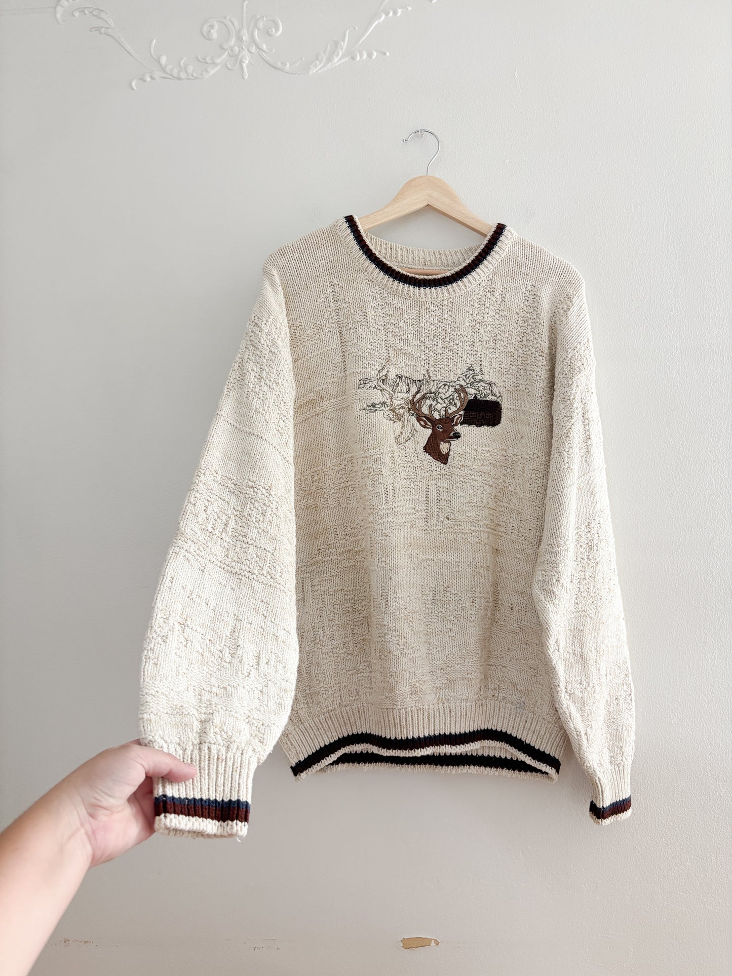 Vintage Buck Embroidered Sweater (XL)