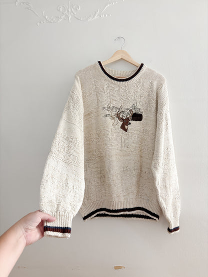 Vintage Buck Embroidered Sweater (XL)