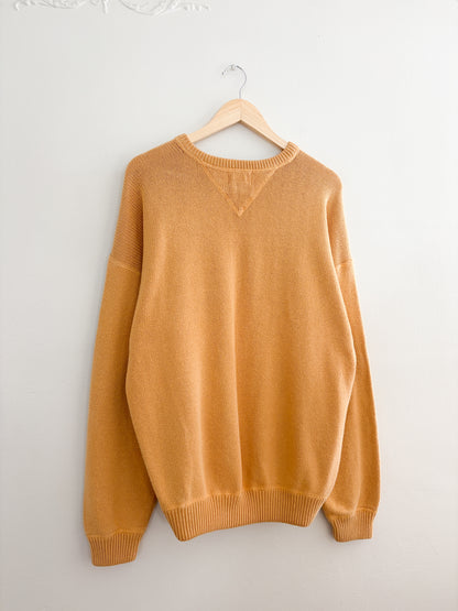 Vintage Mustard Yellow Cotton Knit (L)