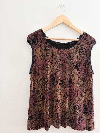 Vintage Floral Flowy Top (XL/XXL)
