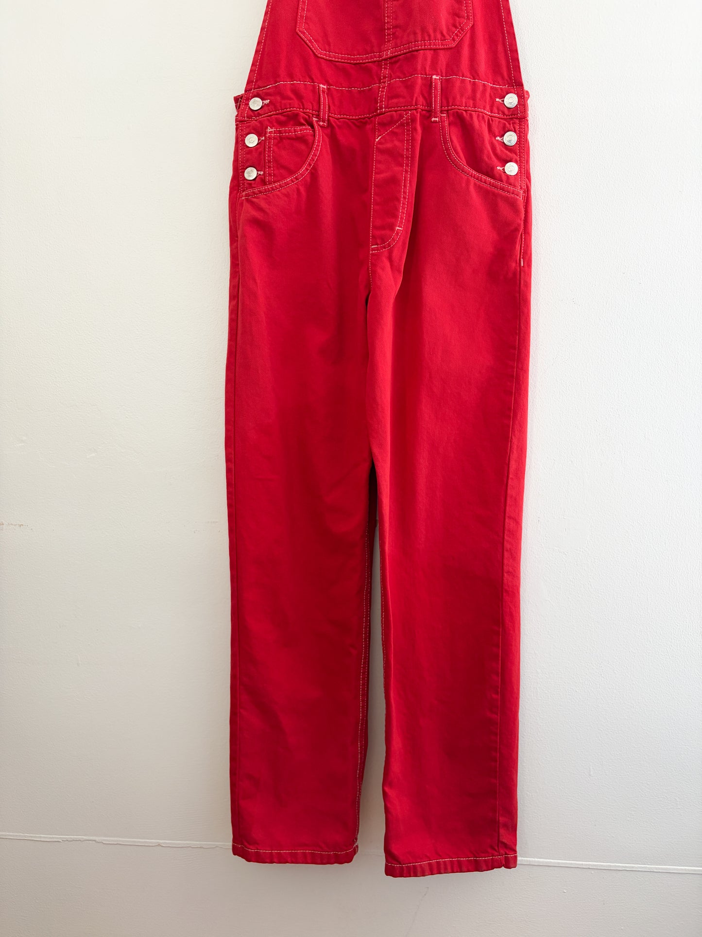 Free People Red Ziggy Overalls (S)