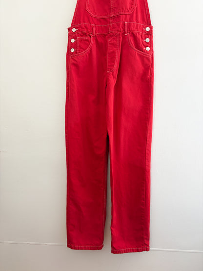 Free People Red Ziggy Overalls (S)