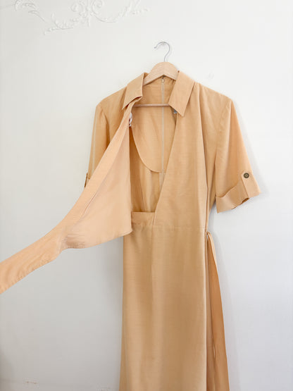 Vintage Yellow Wrap Dress (M/L)