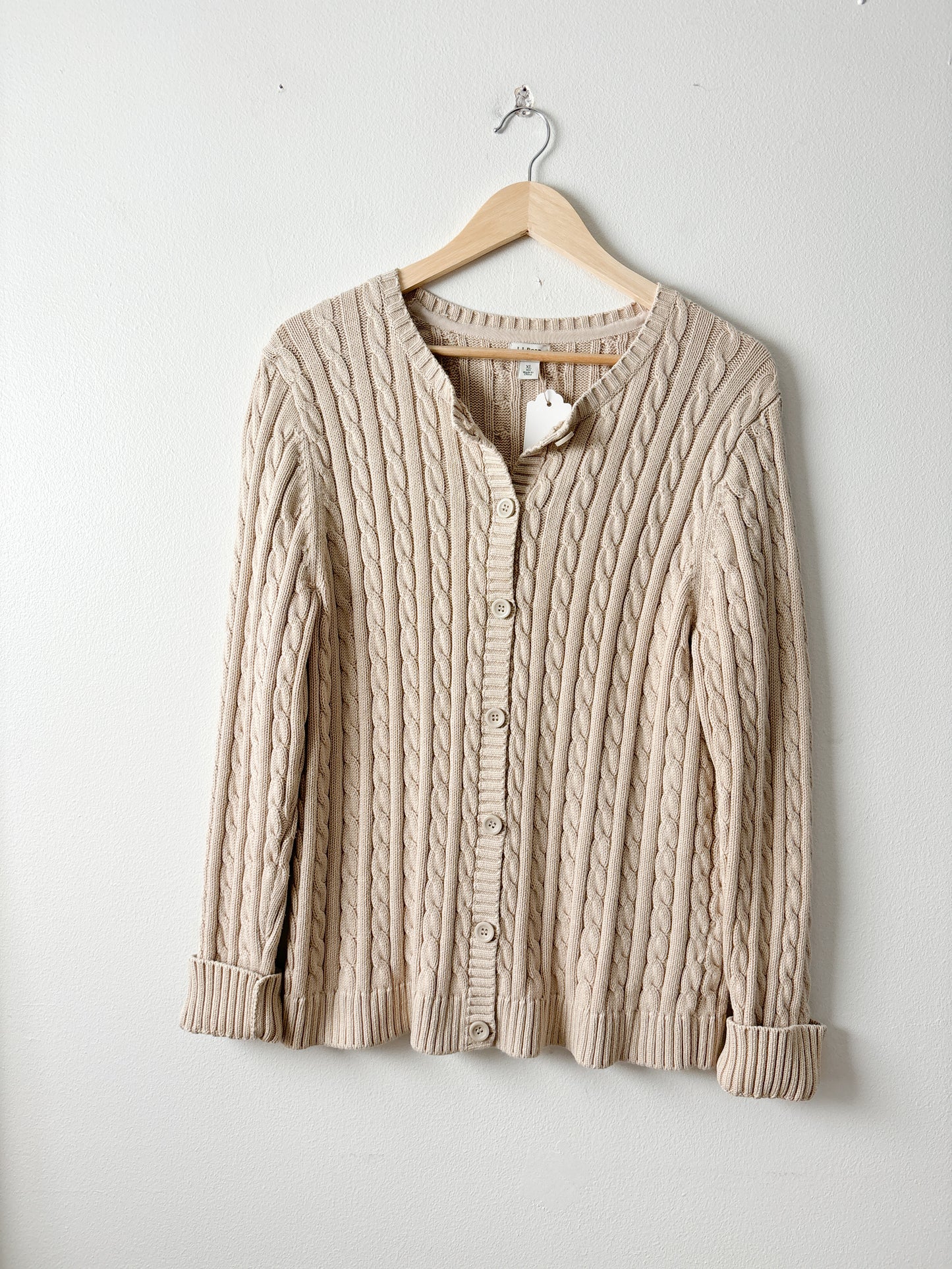 LL Bean Cable knit Cardigan