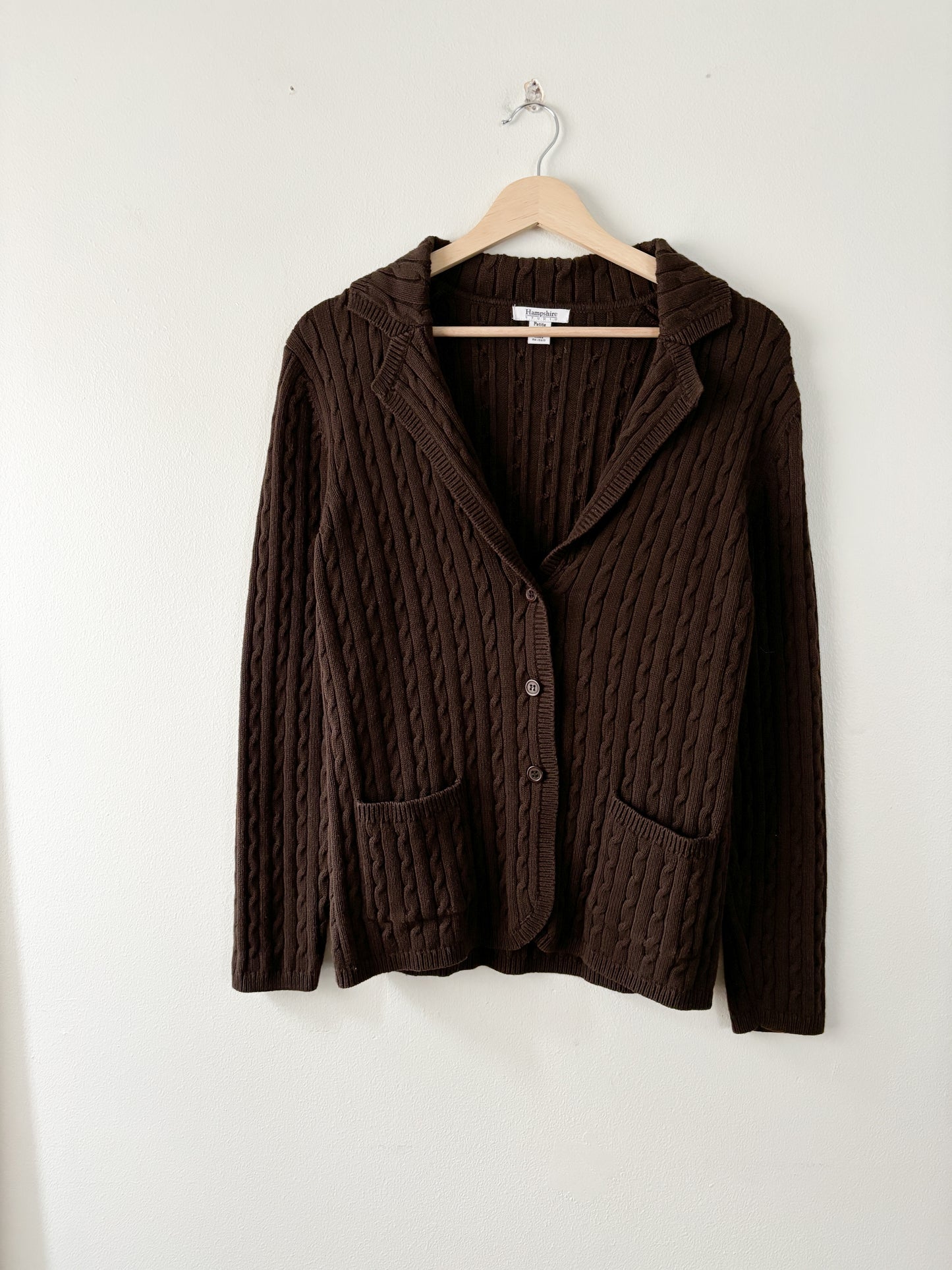 Vintage Brown cable knit cardigan