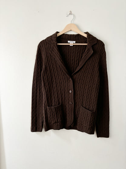 Vintage Brown cable knit cardigan