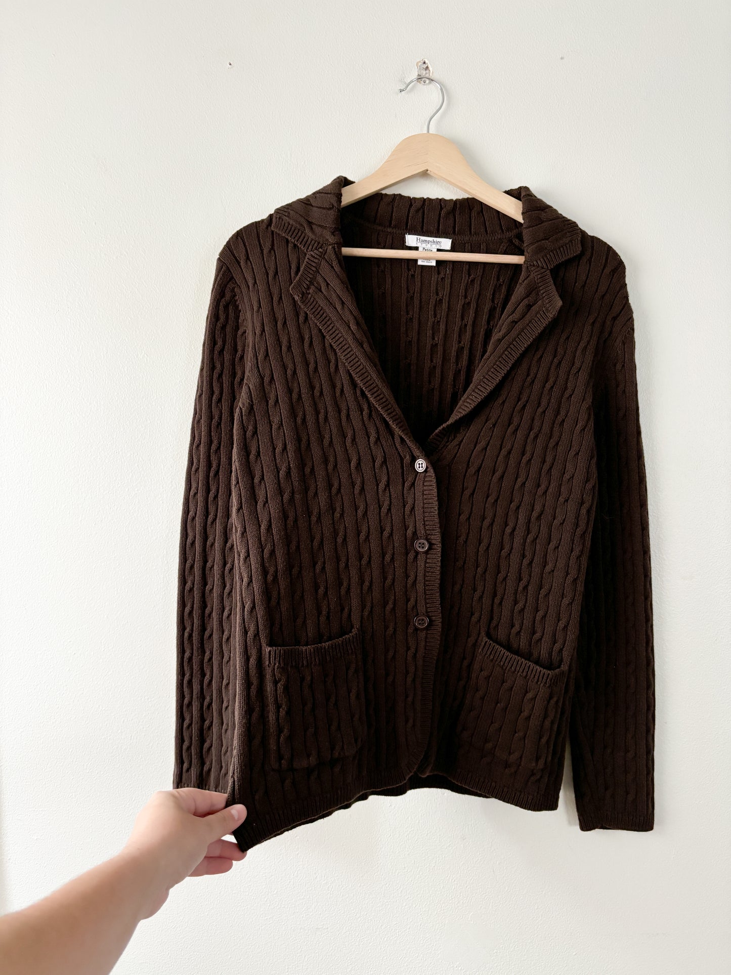 Vintage Brown cable knit cardigan