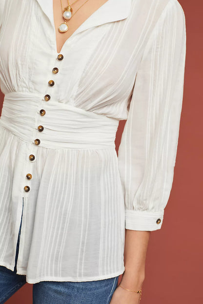 Anthropologie Maeve Isolode Waisted Blouse (S/M)