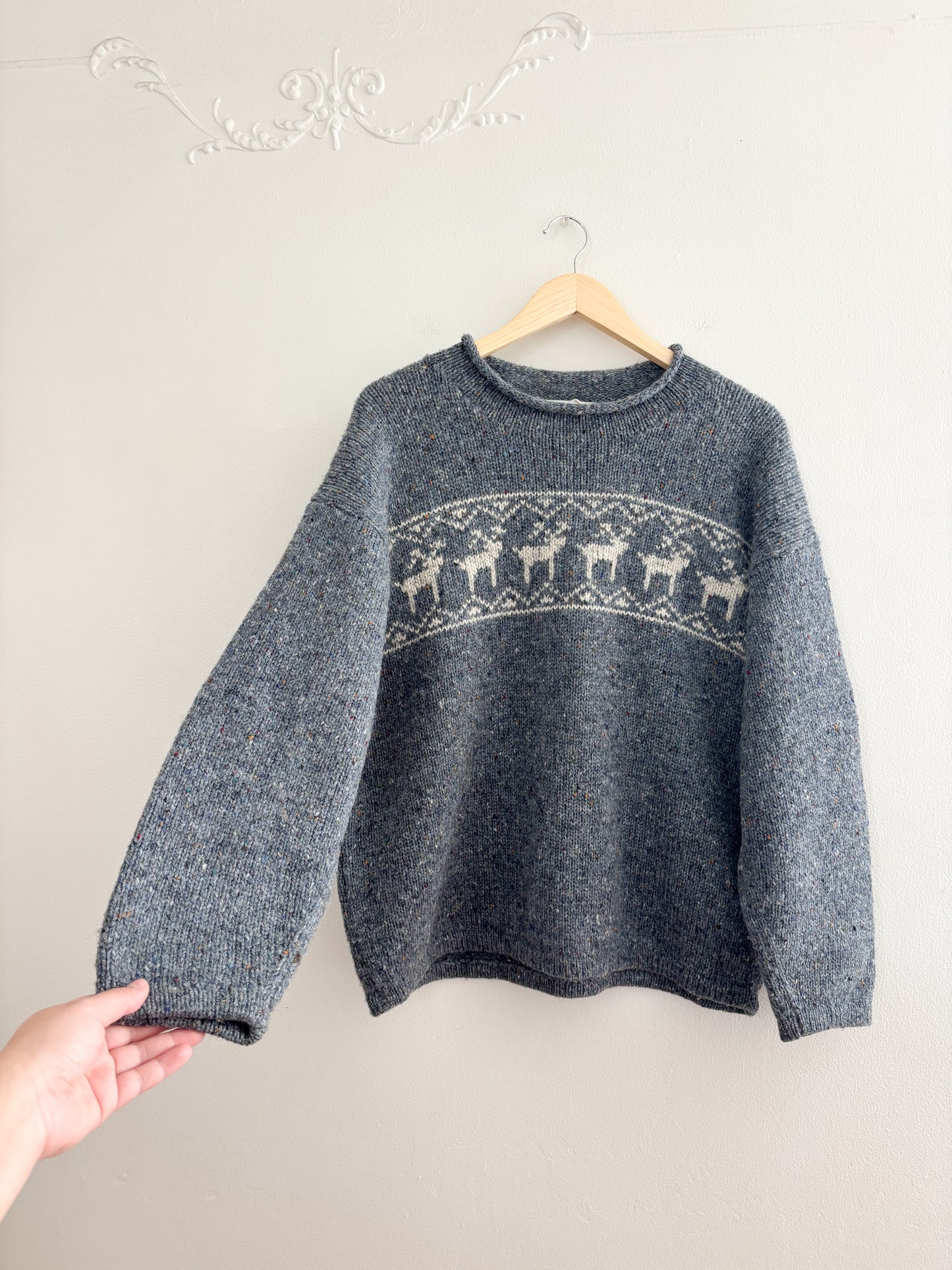 Vintage Reindeer Wool Sweater