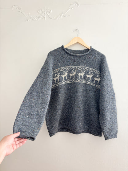 Vintage Reindeer Wool Sweater
