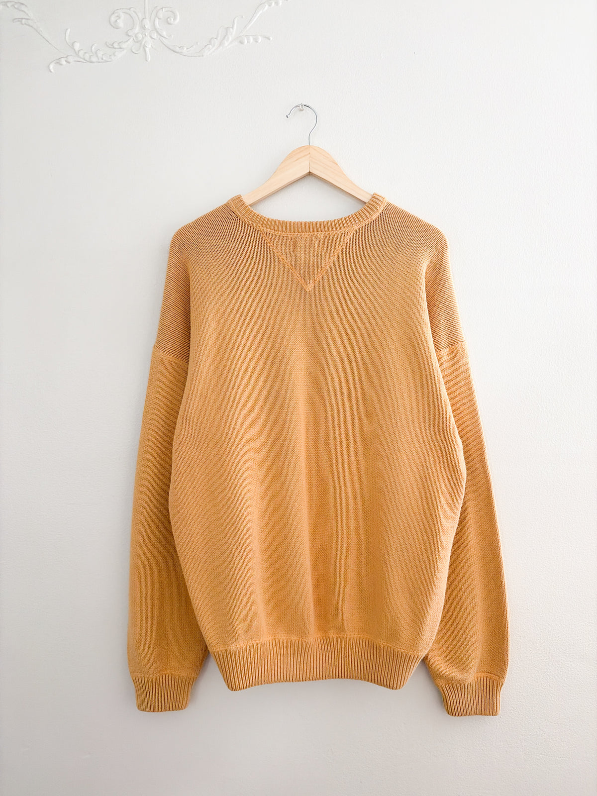 Vintage Mustard Yellow Cotton Knit (L)