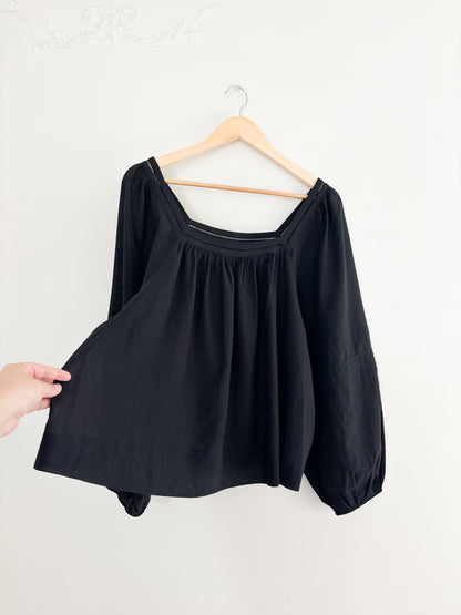 Madewell Black Square Neck Blouse (XL)