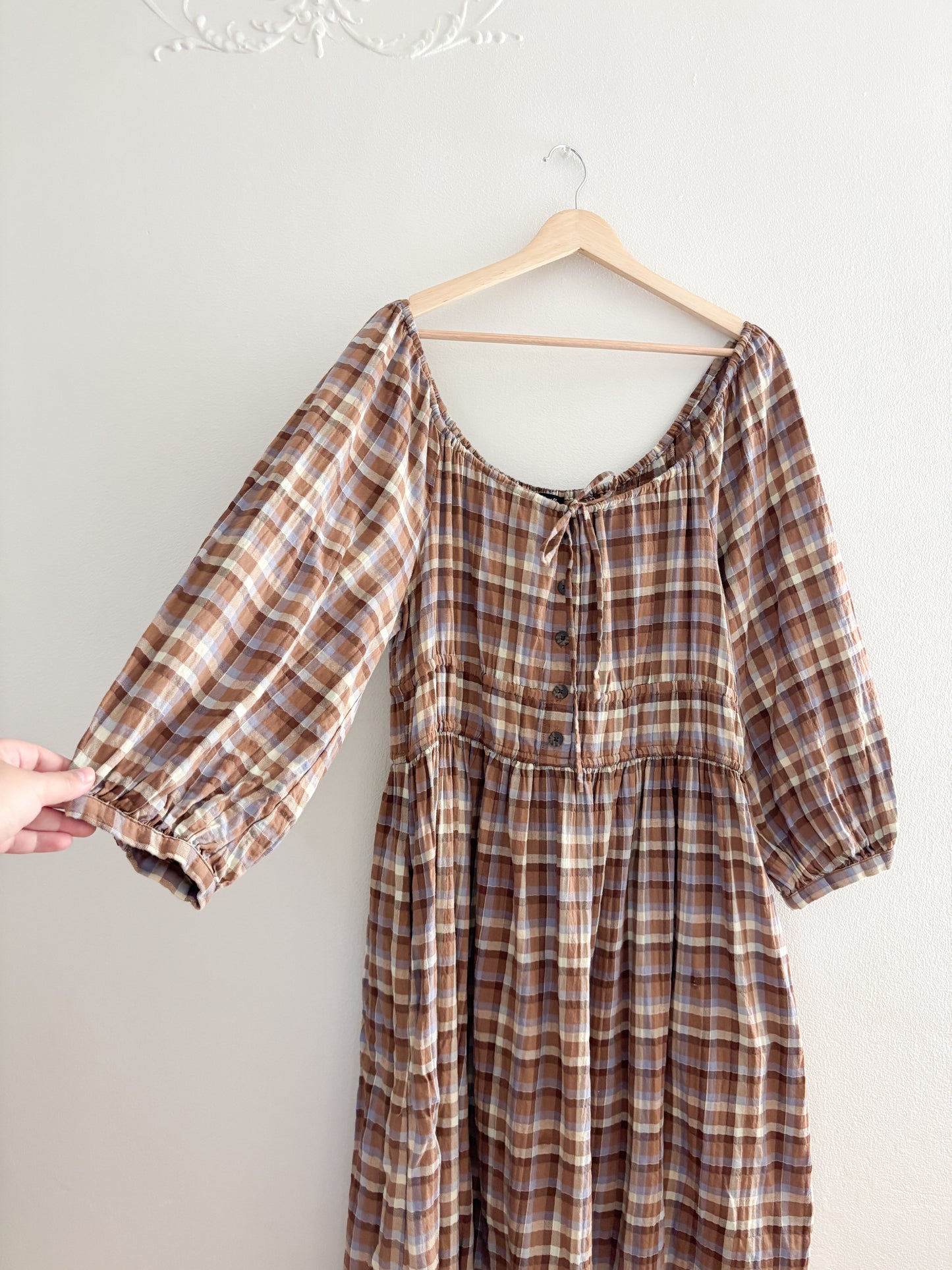 Madewell Brown Plaid Dress (L)