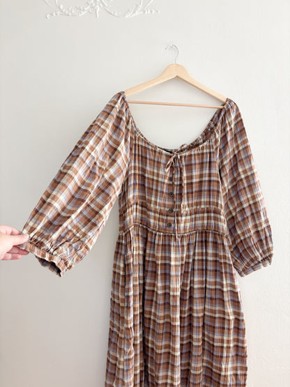 Madewell Brown Plaid Dress (L)