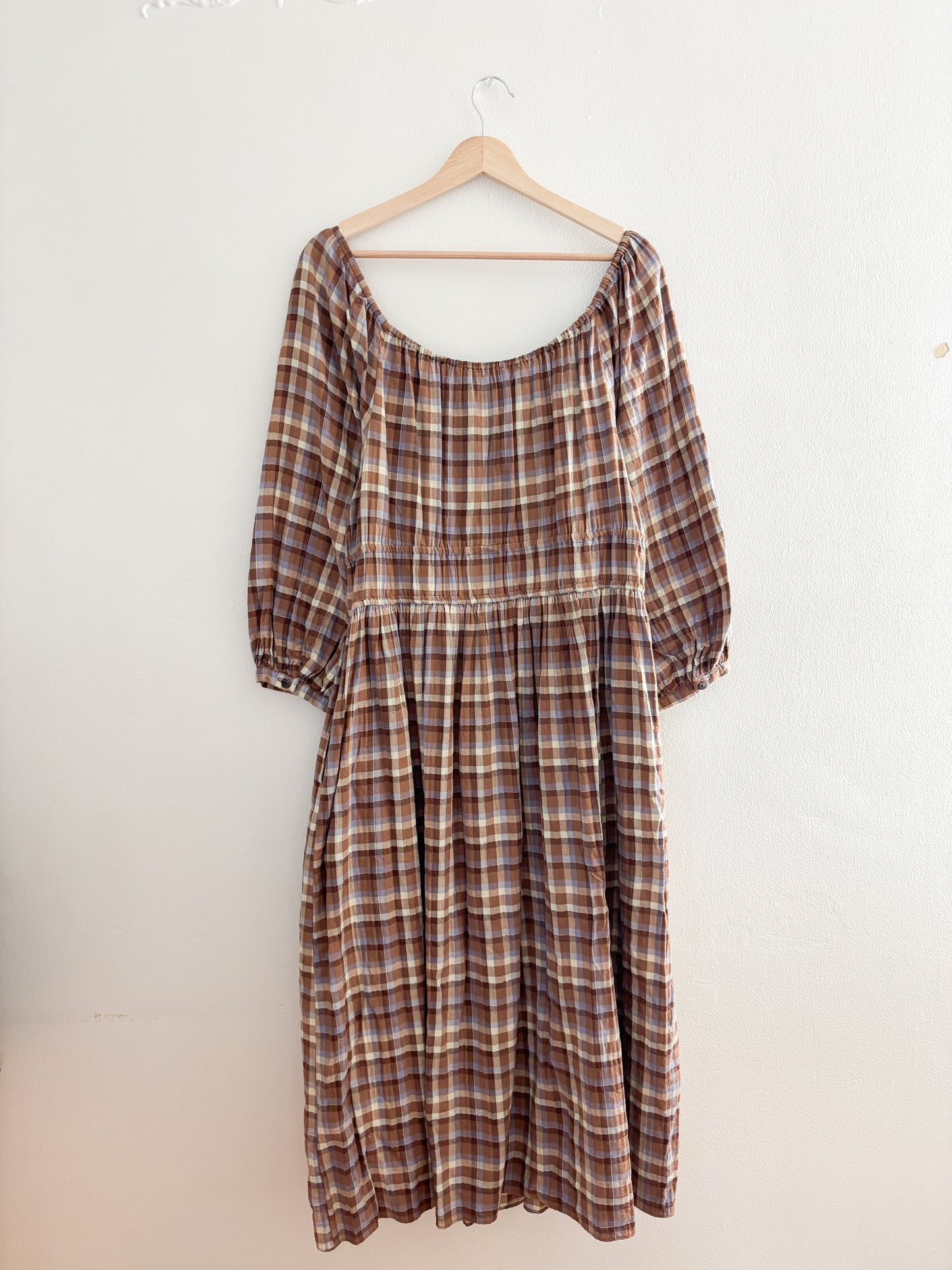 Madewell Brown Plaid Dress (L)