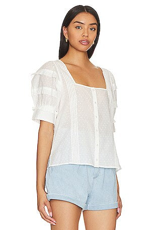 NWT Cleobella Puff sleeve top (L)